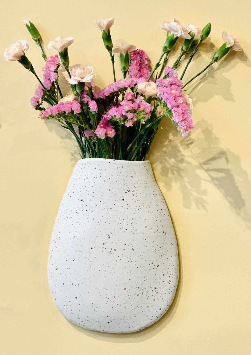 VASE SUSPENDU BLANC MAT À GRAIN