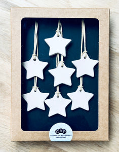 Boîte de 7 pendentifs Etoiles pour sapin de Noël