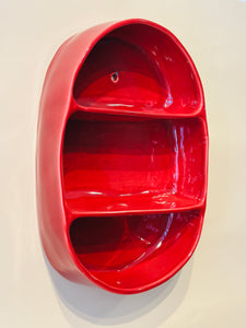 Étagère faience émaillée rouge