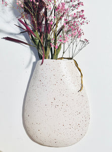 VASE SUSPENDU BLANC MAT À GRAIN