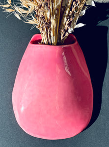 VASE SUSPENDU ROSE BONBON