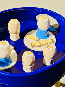 Plateau Rond Bleu Marine