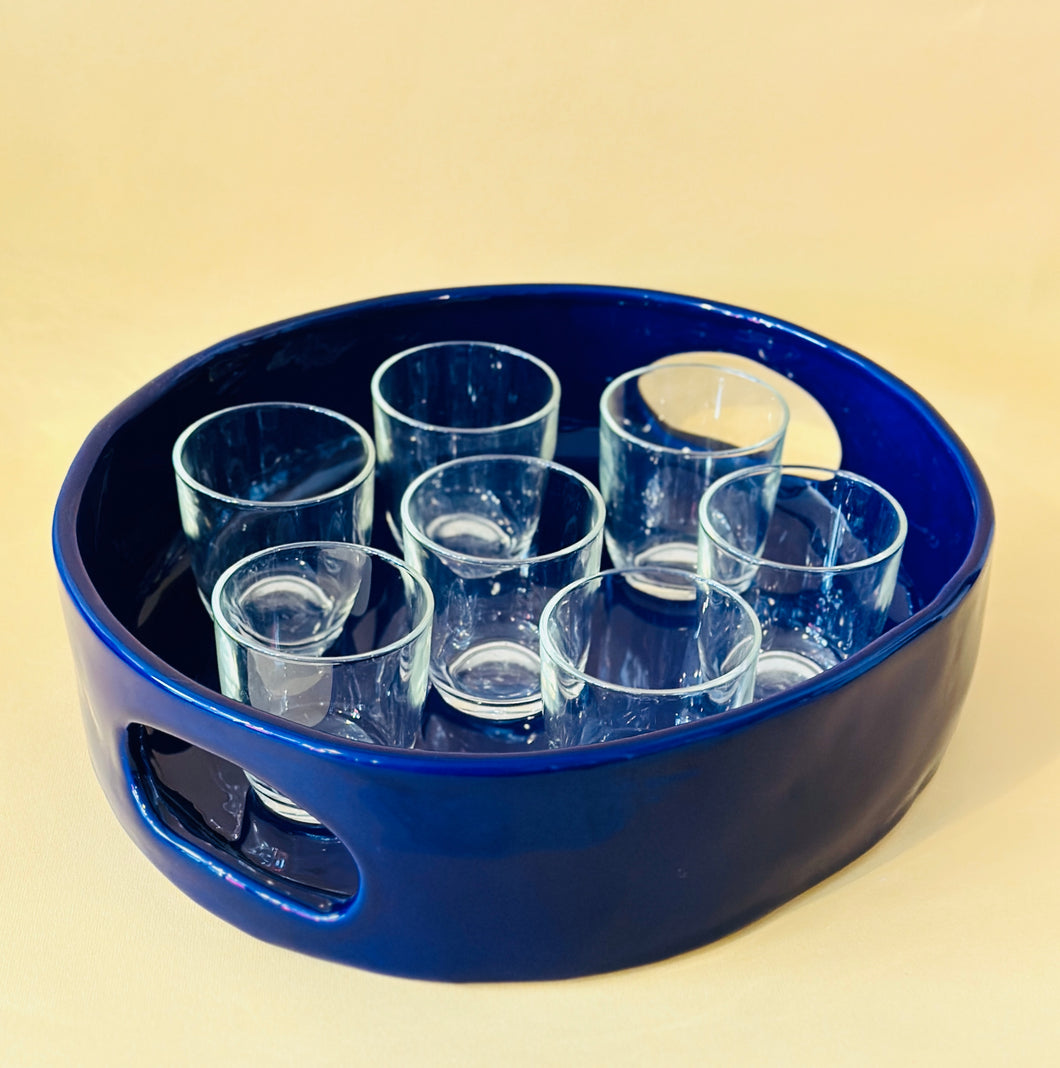 Plateau Rond Bleu Marine