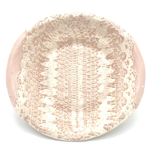 ASSIETTE CREUSE DENTELLE VIEUX ROSE