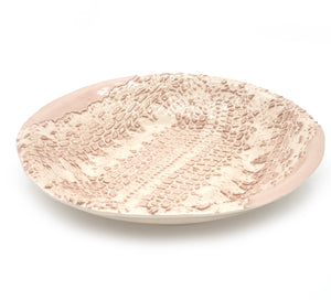 ASSIETTE CREUSE DENTELLE VIEUX ROSE