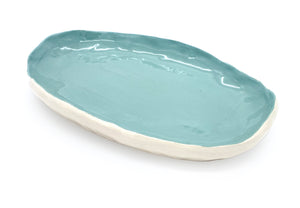PETIT PLAT ÉCRU ET VERT CÉLADON