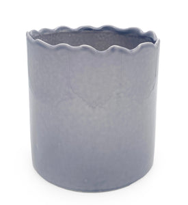 VASE / POT GRIS SOURIS RILLANT