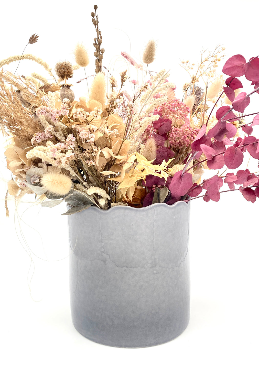 VASE / POT GRIS SOURIS RILLANT
