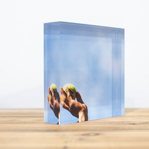 Bloc Plexi 10x10 cm - BALLE ROLAND GARROS -