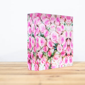 Bloc Plexi 10x10 cm - ROSES